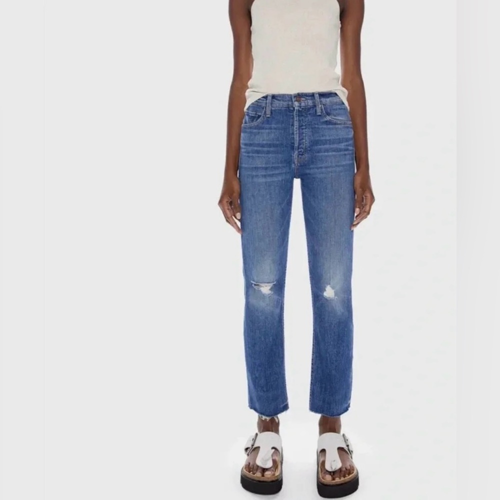 MOTHER Women's Classic Blue Straight Leg Jeans
